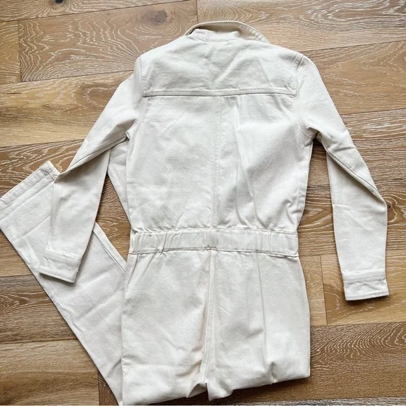 Faherty Overland Twill Jumpsuit Natural Off White Cream Size XS - Picture 8 of 11